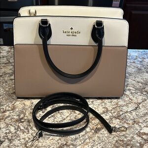 Kate Spade Madison Colorblock Black, Cream, and Tan Satchel